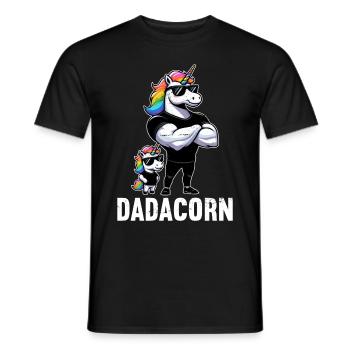 Dadacorn Einhorn Papa Papa Vatertag Tochter - Männer T-Shirt - Schwarz - Vorne - AI Model Male 178 light (178cm)