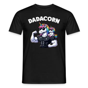 Dadacorn Einhorn Papa Papa Vatertag Tochter - Männer T-Shirt - Schwarz - Vorne - AI Model Male 178 light (178cm)