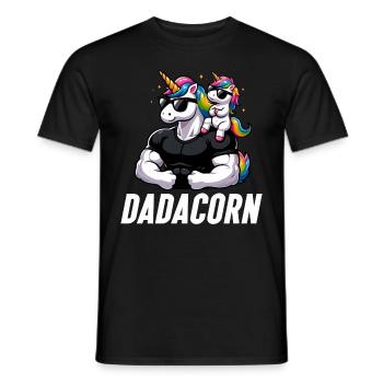 Dadacorn Unicorn Dad Dad Father's Day Daughter - Men's T-Shirt - black - Front - AI Model Male 178 light (178cm)