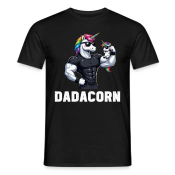 Dadacorn Einhorn Papa Papa Vatertag Tochter - Männer T-Shirt - Schwarz - Vorne - AI Model Male 178 light (178cm)
