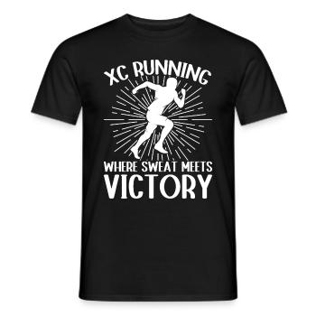 Run Country Runner and XC Coach - Unique Cross - Men's T-Shirt - black - Front - AI Model Male 178 light (178cm)