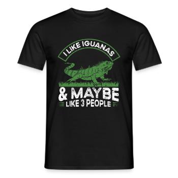 Iguanische Reptilienliebhaber Herpetologe - Männer T-Shirt - Schwarz - Vorne - AI Model Male 178 light (178cm)