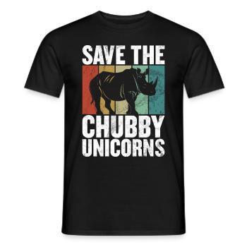 Save The Chubby Unicorns Fat Rino - Men's T-Shirt - black - Front - AI Model Male 178 light (178cm)