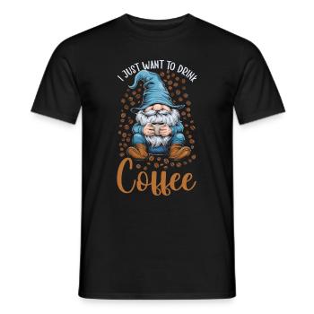 Gnome drôle & Amateur de café Café des nains de jardin - T-shirt homme - noir - Devant - AI Model Male 178 light (178cm)