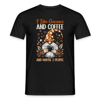 Gnome drôle & Amateur de café Café des nains de jardin - T-shirt homme - noir - Devant - AI Model Male 178 light (178cm)