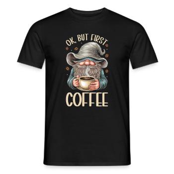 Gnome drôle & Amateur de café Café des nains de jardin - T-shirt homme - noir - Devant - AI Model Male 178 light (178cm)