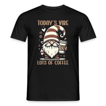 Gnome drôle & Amateur de café Café des nains de jardin - T-shirt homme - noir - Devant - AI Model Male 178 light (178cm)