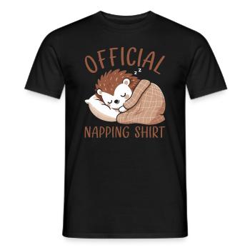 Offizieller Schlafhaus Hedgehog PJ Sleeping - Männer T-Shirt - Schwarz - Vorne - AI Model Male 178 light (178cm)