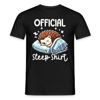 Offizieller Schlafhaus Hedgehog PJ Sleeping - Männer T-Shirt - Schwarz - Vorne - AI Model Male 178 light (178cm)