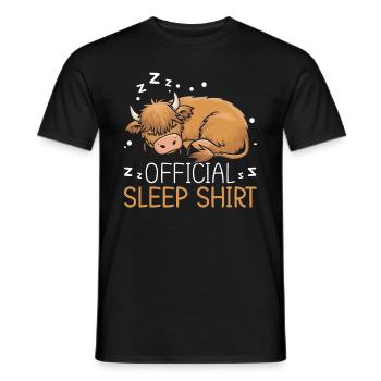 Official Sleeping House Highland Cow PJ Sleeping - Men's T-Shirt - black - Front - AI Model Male 178 light (178cm)