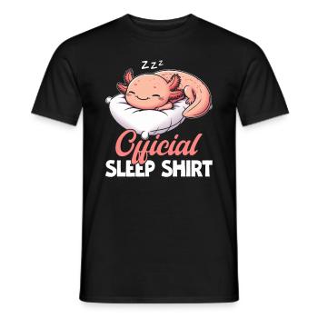 Official Sleeping House Axolotl PJ Sleeping - Men's T-Shirt - black - Front - AI Model Male 178 light (178cm)