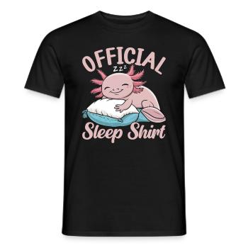 Official Sleeping House Axolotl PJ Sleeping - Men's T-Shirt - black - Front - AI Model Male 178 light (178cm)