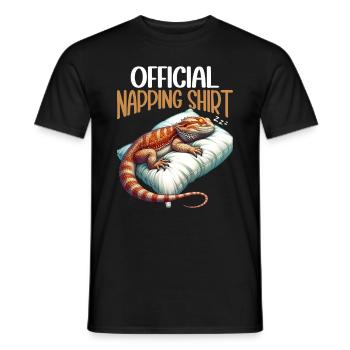 Officiel Sleeping House Bearded Dragon PJ dort - T-shirt homme - noir - Devant - AI Model Male 178 light (178cm)