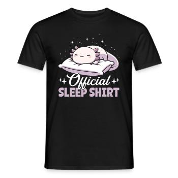 Official Sleeping House Axolotl PJ Sleeping - Men's T-Shirt - black - Front - AI Model Male 178 light (178cm)