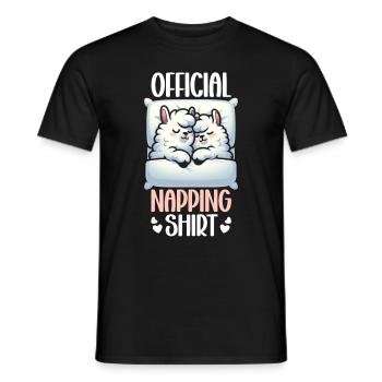 Maison Officielle Lama PJ Sleeping Nickering - T-shirt homme - noir - Devant - AI Model Male 178 light (178cm)