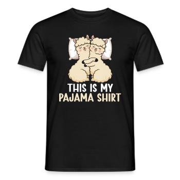 Maison Officielle Lama PJ Sleeping Nickering - T-shirt homme - noir - Devant - AI Model Male 178 light (178cm)