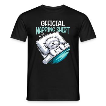 Berger Officiel Dormant Chien Maltais PJ - T-shirt homme - noir - Devant - AI Model Male 178 light (178cm)