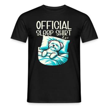 Berger Officiel Dormant Chien Maltais PJ - T-shirt homme - noir - Devant - AI Model Male 178 light (178cm)