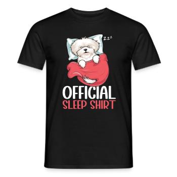 Official Sleeping Shepherd Maltese Dog PJ - Men's T-Shirt - black - Front - AI Model Male 178 light (178cm)