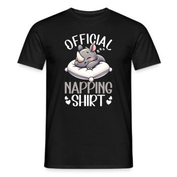 Officiel Sleeping House Rhino PJ Sleeping Nickering - T-shirt homme - noir - Devant - AI Model Male 178 light (178cm)