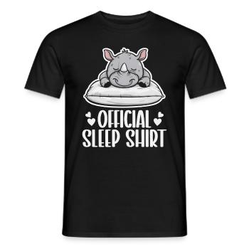 Officiel Sleeping House Rhino PJ Sleeping Nickering - T-shirt homme - noir - Devant - AI Model Male 178 light (178cm)