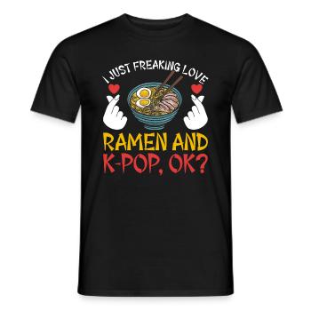 Ramen- Und K-Pop-Waren Kawaii Finger Herz - Männer T-Shirt - Schwarz - Vorne - AI Model Male 178 light (178cm)