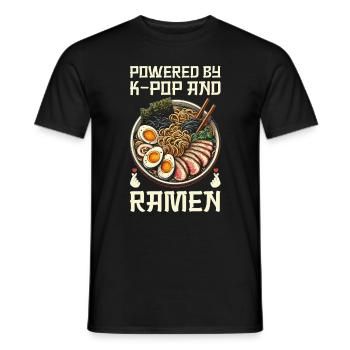 Ramen and K-Pop Merchandise Kawaii Finger Heart - Men's T-Shirt - black - Front - AI Model Male 178 light (178cm)