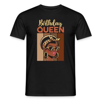Geburtstagskönigin Afroamerikaner Melanin Schwarz - Männer T-Shirt - Schwarz - Vorne - AI Model Male 178 light (178cm)