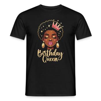 Geburtstagskönigin Afroamerikaner Melanin Schwarz - Männer T-Shirt - Schwarz - Vorne - AI Model Male 178 light (178cm)