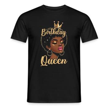 Geburtstagskönigin Afroamerikaner Melanin Schwarz - Männer T-Shirt - Schwarz - Vorne - AI Model Male 178 light (178cm)
