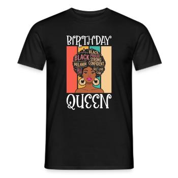 Geburtstagskönigin Afroamerikaner Melanin Schwarz - Männer T-Shirt - Schwarz - Vorne - AI Model Male 178 light (178cm)