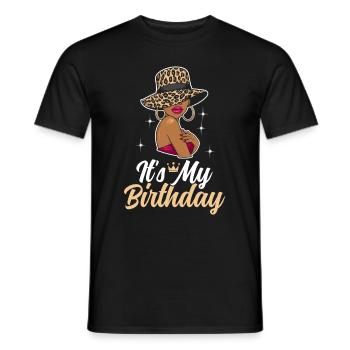 Geburtstagskönigin Afroamerikaner Melanin Schwarz - Männer T-Shirt - Schwarz - Vorne - AI Model Male 178 light (178cm)