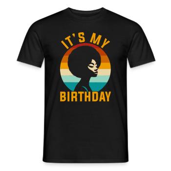 Geburtstagskönigin Afroamerikaner Melanin Schwarz - Männer T-Shirt - Schwarz - Vorne - AI Model Male 178 light (178cm)