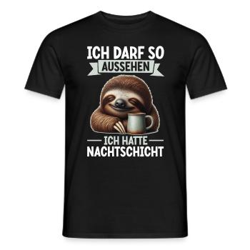 I'm allowed to look like I had night shift - Men's T-Shirt - black - Front - AI Model Male 178 light (178cm)