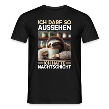 I'm allowed to look like I had night shift - Men's T-Shirt - black - Front - AI Model Male 178 light (178cm)