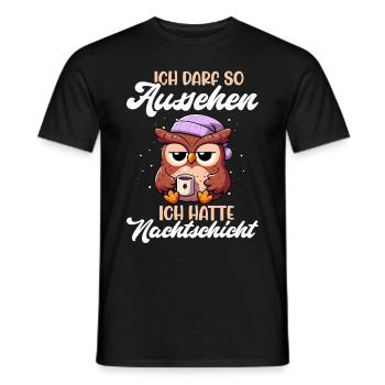 J’ai le droit d’avoir l’air d’avoir un hibou de nuit - T-shirt homme - noir - Devant - AI Model Male 178 light (178cm)