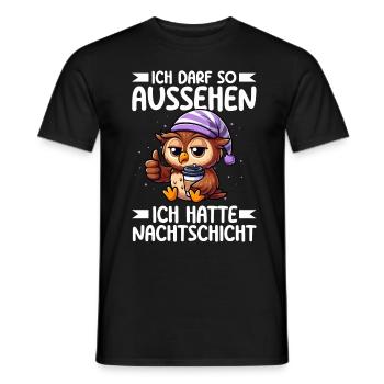 J’ai le droit d’avoir l’air d’avoir un hibou de nuit - T-shirt homme - noir - Devant - AI Model Male 178 light (178cm)