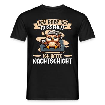 J’ai le droit d’avoir l’air d’avoir un hibou de nuit - T-shirt homme - noir - Devant - AI Model Male 178 light (178cm)