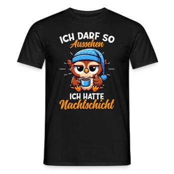 J’ai le droit d’avoir l’air d’avoir un hibou de nuit - T-shirt homme - noir - Devant - AI Model Male 178 light (178cm)