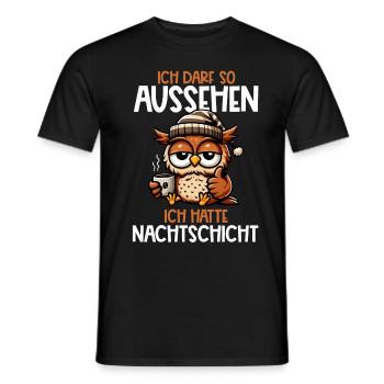 J’ai le droit d’avoir l’air d’avoir un hibou de nuit - T-shirt homme - noir - Devant - AI Model Male 178 light (178cm)