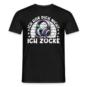 I can't hear you, I'm gaming - Men's T-Shirt - black - Front - AI Model Male 178 light (178cm)