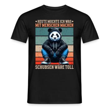 Today I want to do something with people Push - Men's T-Shirt - black - Front - AI Model Male 178 light (178cm)