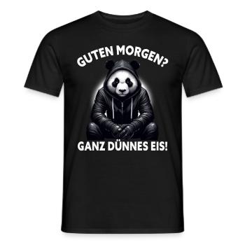 Guten Morgen Ganz dünnes Eis Lustiger Panda Kaffee - Männer T-Shirt - Schwarz - Vorne - AI Model Male 178 light (178cm)