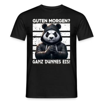 Guten Morgen Ganz dünnes Eis Lustiger Panda Kaffee - Männer T-Shirt - Schwarz - Vorne - AI Model Male 178 light (178cm)