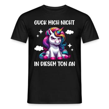 Ne me regarde pas sur ce ton Licorne Licorne - T-shirt homme - noir - Devant - AI Model Male 178 light (178cm)