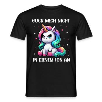 Ne me regarde pas sur ce ton Licorne Licorne - T-shirt homme - noir - Devant - AI Model Male 178 light (178cm)