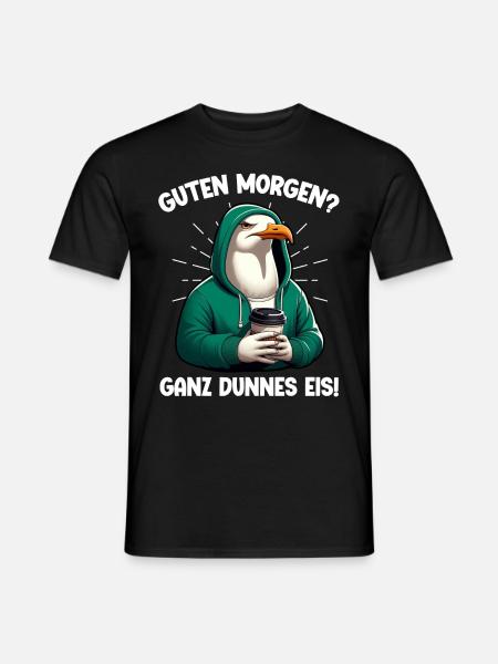 Guten Morgen? Ganz dünnes Eis Seagulls Lustiger - Männer T-Shirt - Schwarz