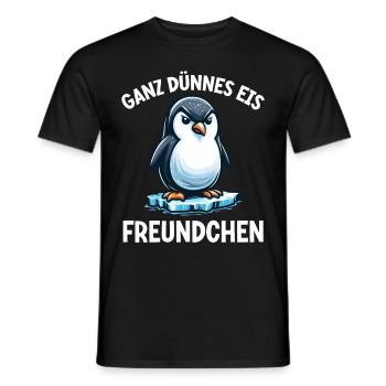 Bonjour très mince glace ami pingouin - T-shirt homme - noir - Devant - AI Model Male 178 light (178cm)