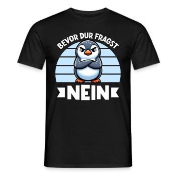 Before You Ask No Funny Penguin Saying - Men's T-Shirt - black - Front - AI Model Male 178 light (178cm)