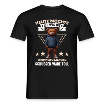 Today I want to do something with people Push - Men's T-Shirt - black - Front - AI Model Male 178 light (178cm)